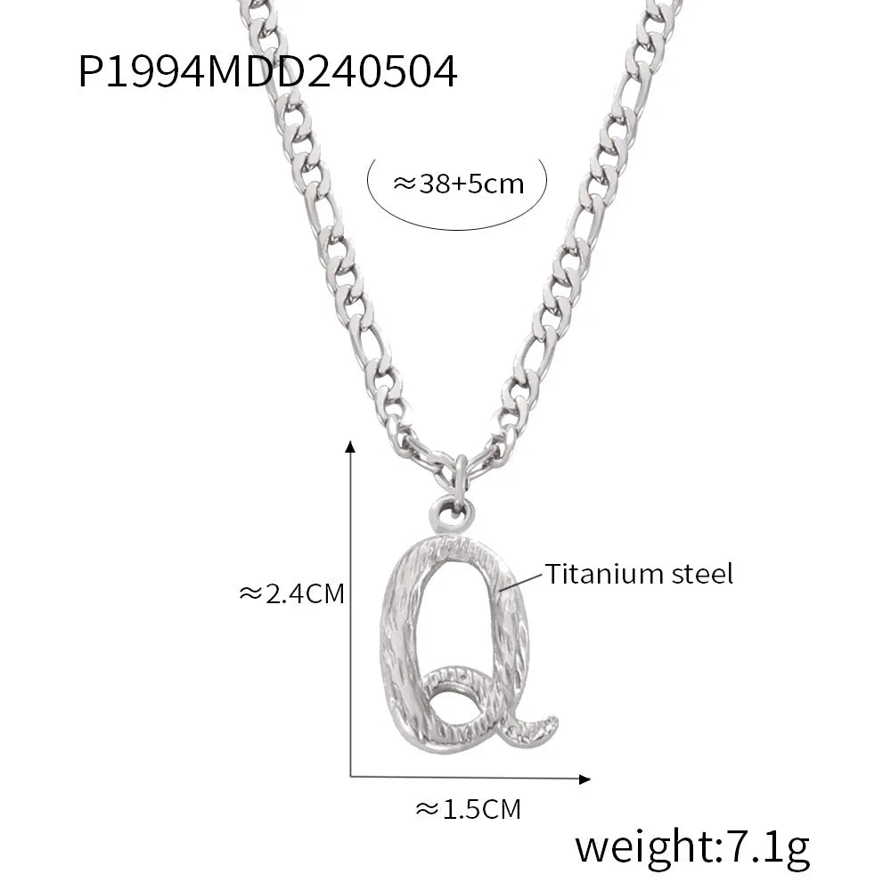 Wholesale Jewelry Basic Modern Style Classic Style Letter Titanium Steel Gold Plated Enamel Plating Pendant Necklace