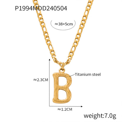 Wholesale Jewelry Basic Modern Style Classic Style Letter Titanium Steel Gold Plated Enamel Plating Pendant Necklace