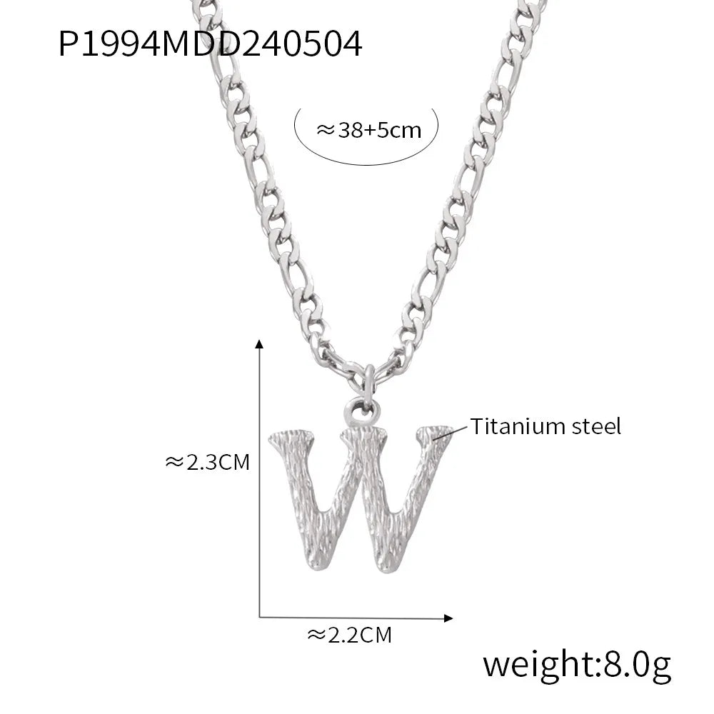 Wholesale Jewelry Basic Modern Style Classic Style Letter Titanium Steel Gold Plated Enamel Plating Pendant Necklace