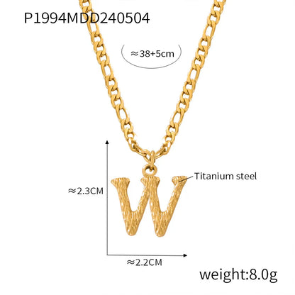 Wholesale Jewelry Basic Modern Style Classic Style Letter Titanium Steel Gold Plated Enamel Plating Pendant Necklace