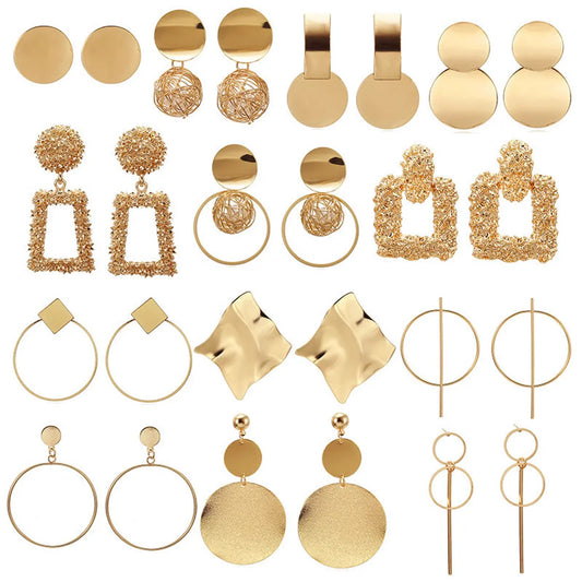 Simple Style Geometric Plating Alloy No Inlaid Earrings