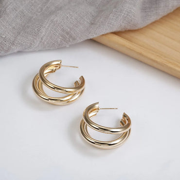 Simple Style Geometric Plating Alloy No Inlaid Earrings