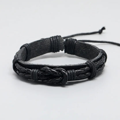 Fashion Geometric Pu Leather No Inlaid Unisex Bracelets