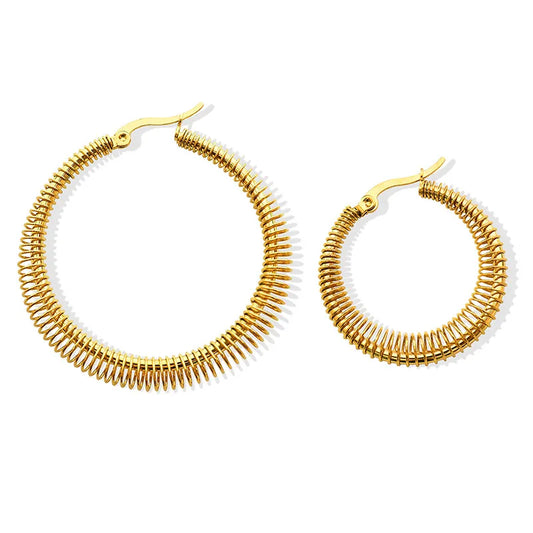 European And American Retro Spring Wire Titanium Steel Gold-Plated Non-Fading Earrings