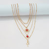 European And American Retro Sun Heart Flower Necklace Diamond Niche Necklace Female