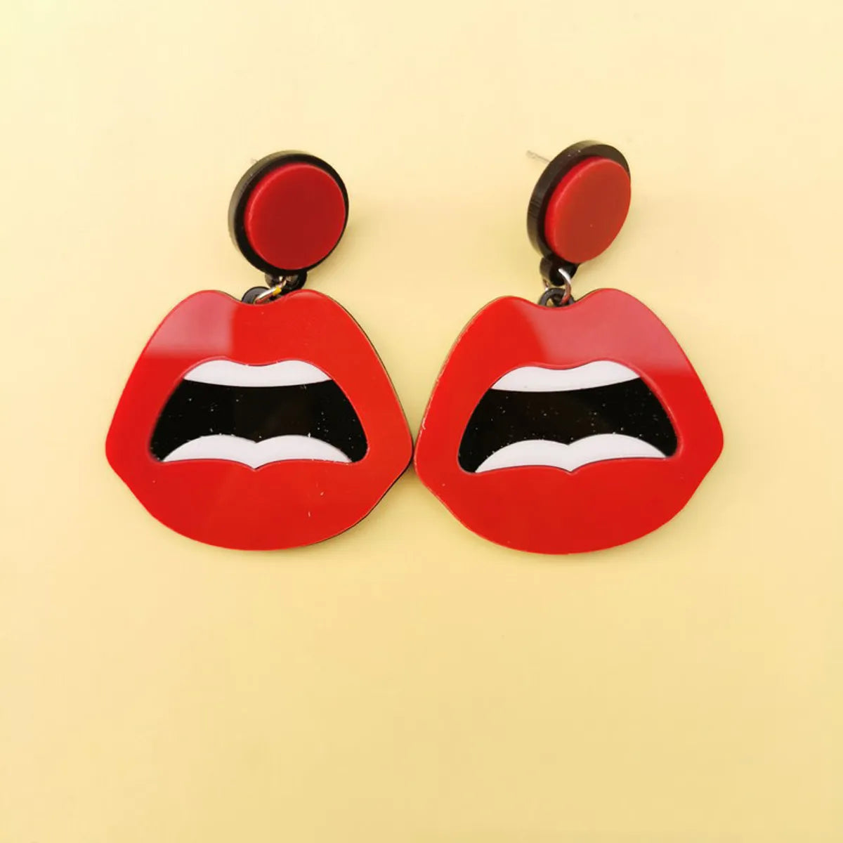 European And American Sexy Lips Acrylic Earrings Wholesale