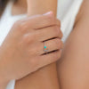 European And American Simple Cold Wind 18k Gold Copper Ring Turquoise Ball Moon Creative Open Ring