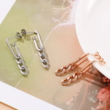 Fashion Geometric Plating Stainless Steel No Inlaid Earrings