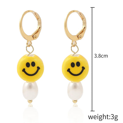 European And American Simple Smile Butterfly Mushroom Soft  Earrings