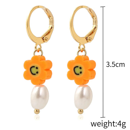 European And American Simple Smile Butterfly Mushroom Soft  Earrings