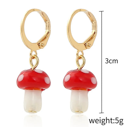 European And American Simple Smile Butterfly Mushroom Soft  Earrings