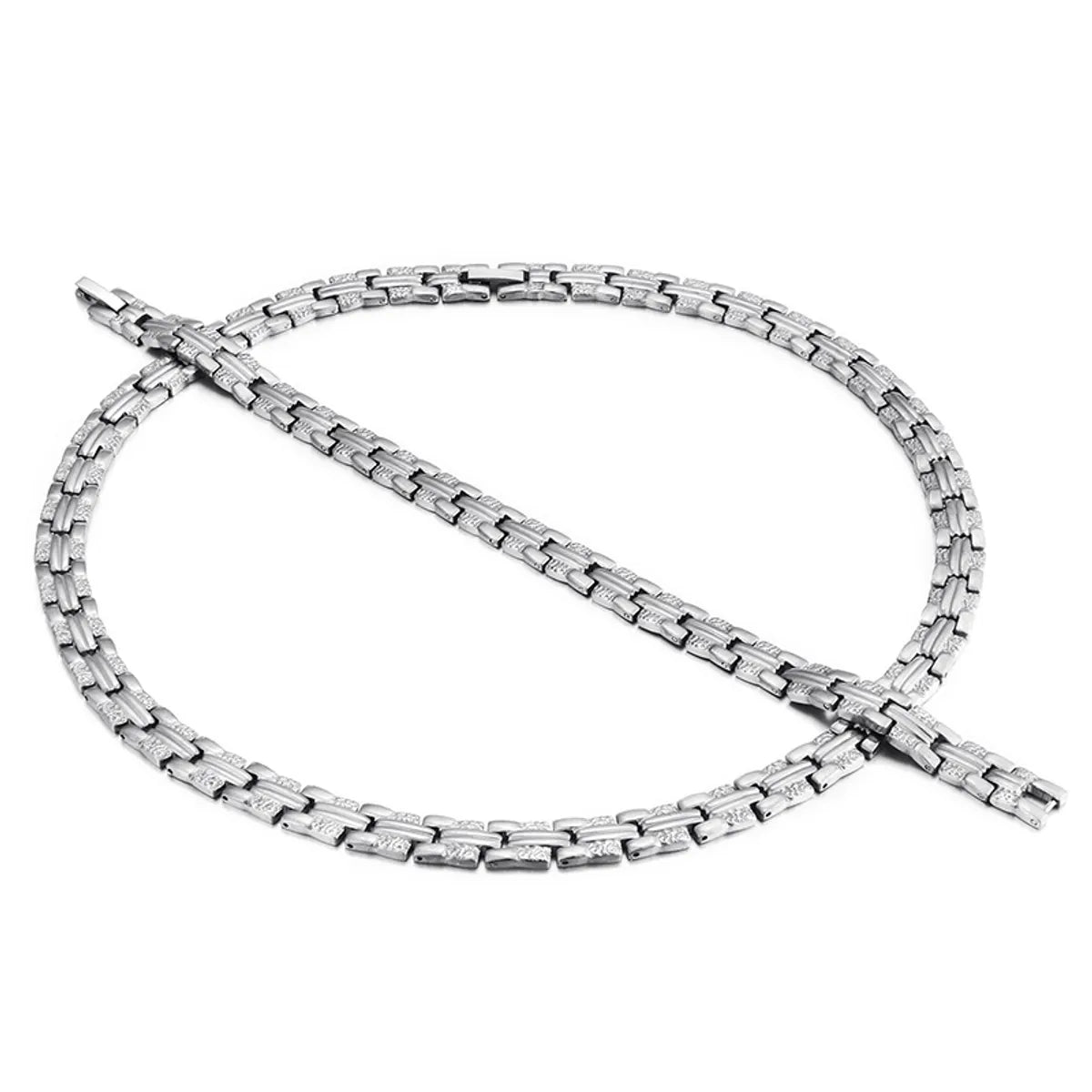 European And American Stainless Steel Anti-scratch Necklace Bracelet Set