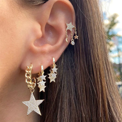 Fashion Star Brass Gem Earrings