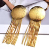 European And American Style Trendy Earrings Metal Tassel Cross-Border E-Commerce Supply Ornament Factory Direct Sales Golden, Round 681