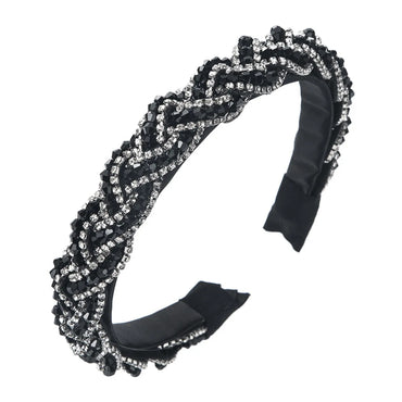 European And American Super Flash Retro Rhinestone Crystal Cross Twist Headband