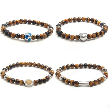 Casual Geometric Natural Stone Plating Bracelets