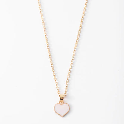 1 Piece Simple Style Heart Shape Alloy Enamel Plating Gold Plated Women'S Pendant Necklace