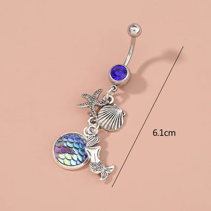 European And American Zircon Belly Button Nail Butterfly Belly Button Ring Piercing Jewelry