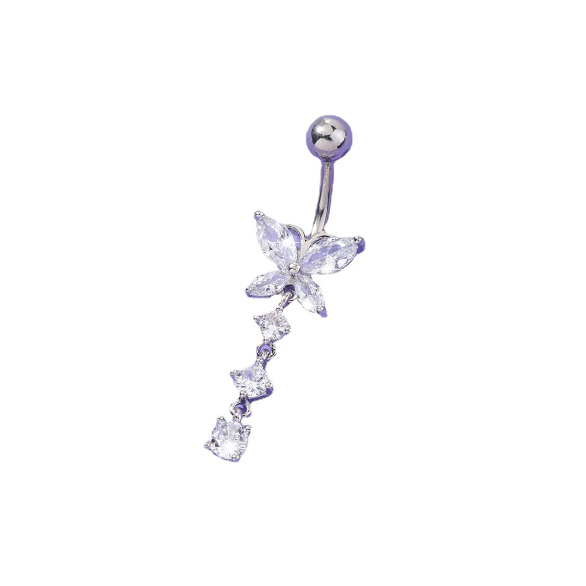 European And American Zircon Belly Button Nail Butterfly Belly Button Ring Piercing Jewelry