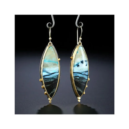 European Opal Earrings Female Bohemian Ocean Style Retro Earrings Wholesale