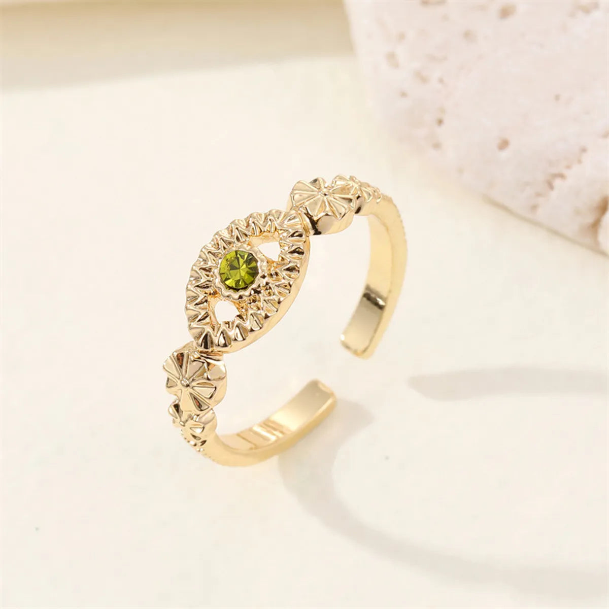 European Retro Simple Full Diamond Hollow Eye Ring Open Ring Female