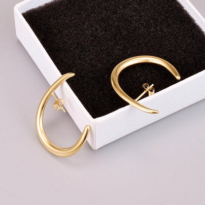 Heart Plating 304 Stainless Steel Titanium Steel No Inlaid 18K Gold Plated Earrings