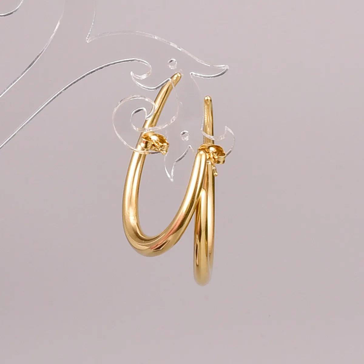 Heart Plating 304 Stainless Steel Titanium Steel No Inlaid 18K Gold Plated Earrings