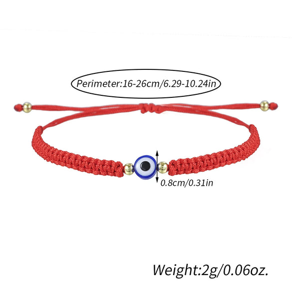 Evil Eye Geometric Braided Rope Adjustable Friendship Bracelet Electroplated