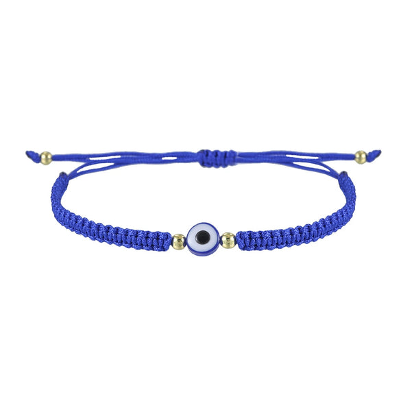 Evil Eye Geometric Braided Rope Adjustable Friendship Bracelet Electroplated
