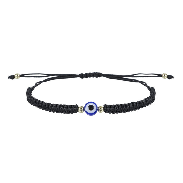 Evil Eye Geometric Braided Rope Adjustable Friendship Bracelet Electroplated