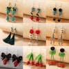 Exaggerated Alloy Skull Ear Hook Earrings With Painted Bow Detail Alternative Statement Drop Earrings