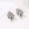 Exaggerated Alloy Wrapped Punk Street Twist Earrings With Geometric Design And Electroplating