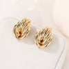 Exaggerated Alloy Wrapped Punk Street Twist Earrings With Geometric Design And Electroplating