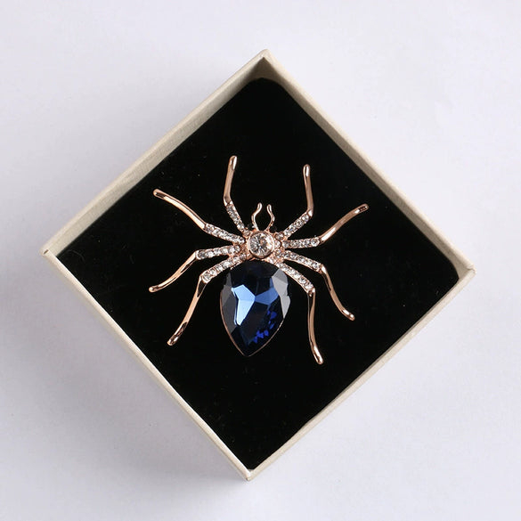 Exaggerated Animal Style Alloy Crystal Brooch With Rose Gold Electroplating For Women's Clothing