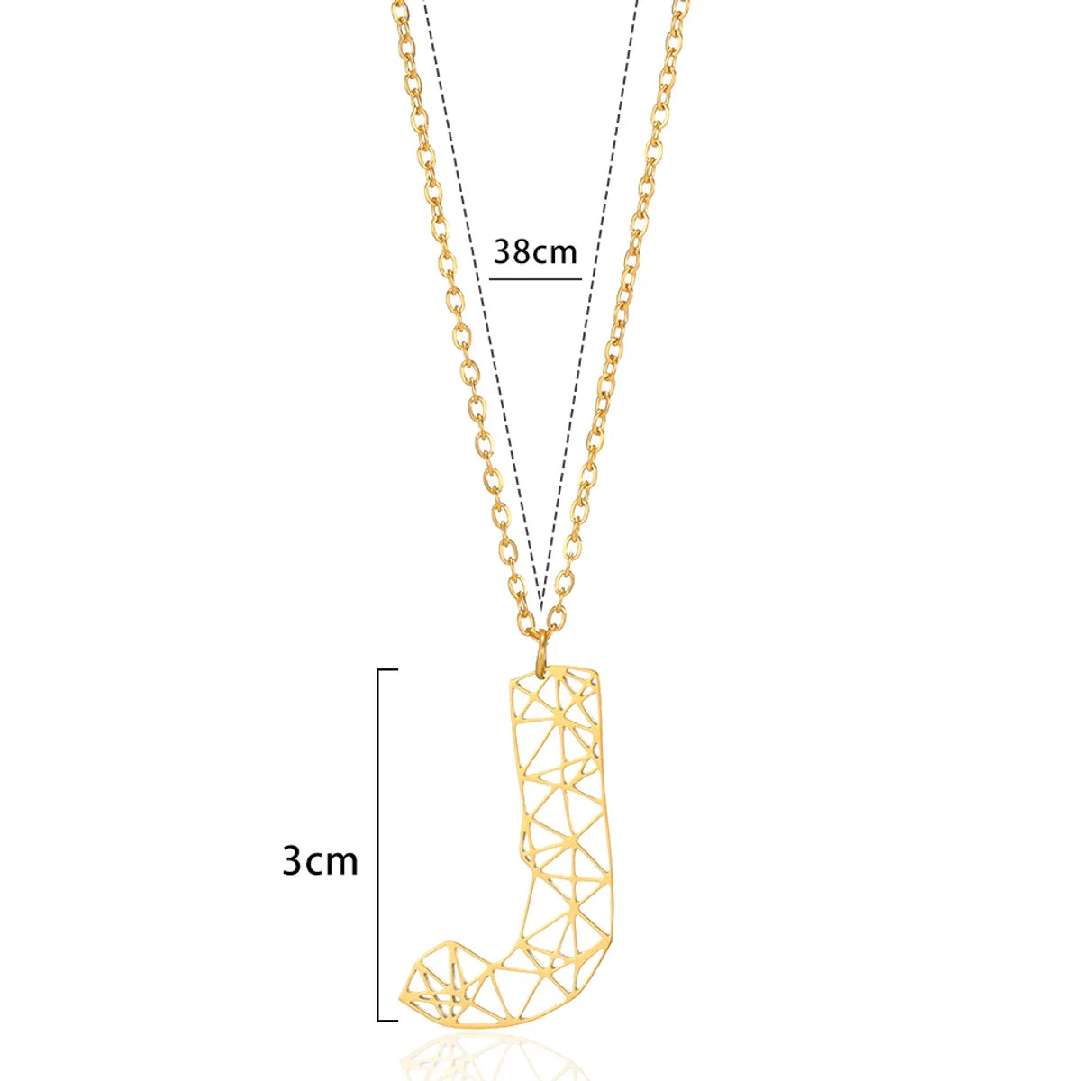 Exaggerated Artistic Letter Steel Hollow Out Pendant Necklace