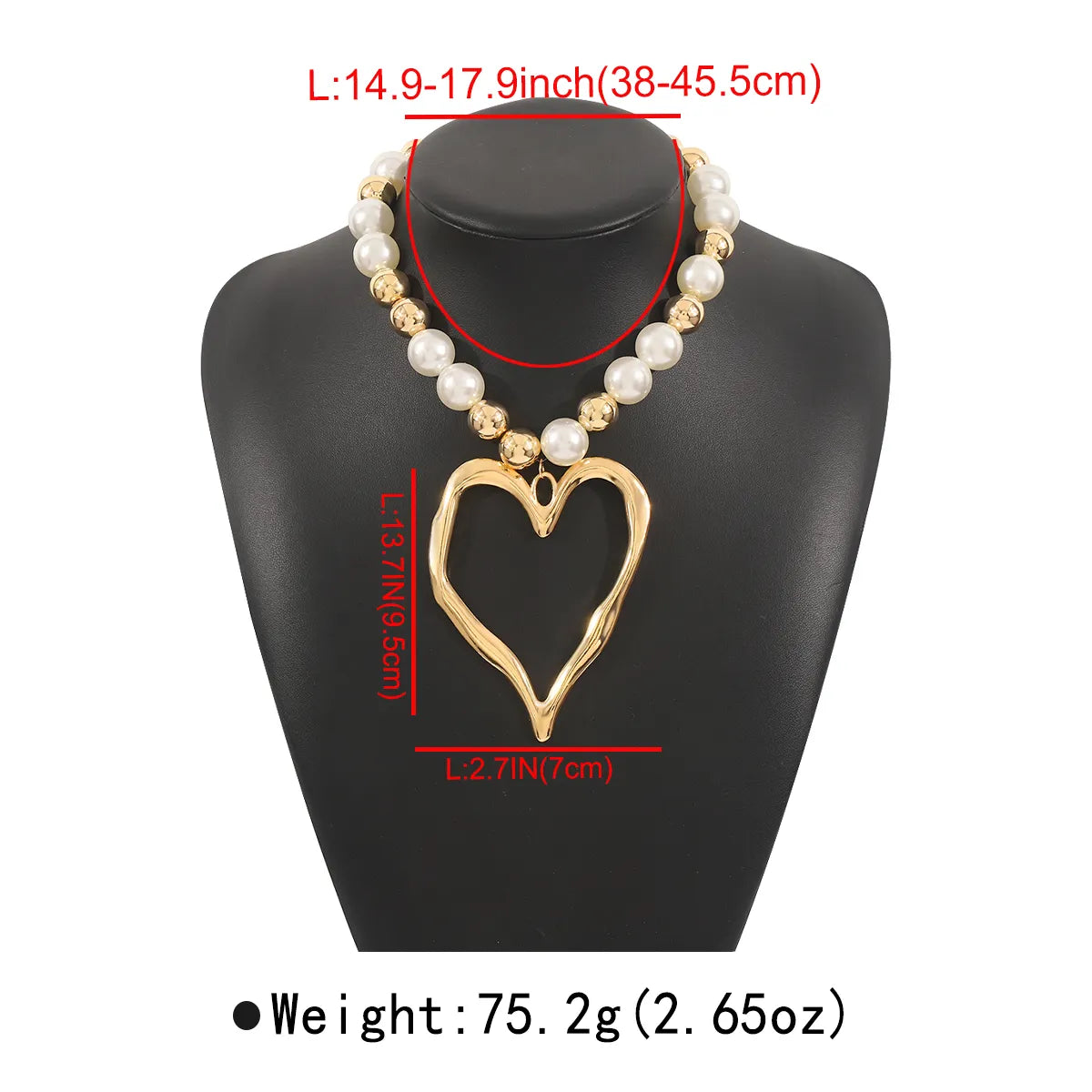 Exaggerated Beach Conch Heart Shape CCB Imitation Pearl Alloy Wholesale Pendant Necklace