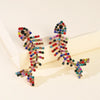 Exaggerated Big Brand Diamond Fish Bone Claw Chain Color Diamond Fashion Earrings Wholesale Gooddiy