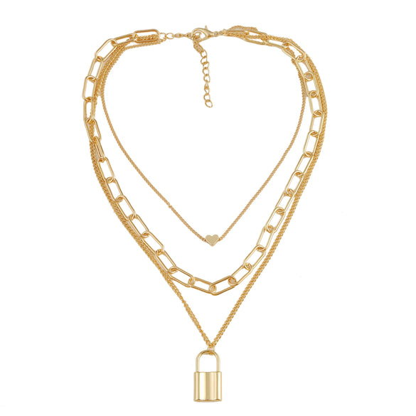 Exaggerated Bohemian Cross Shell Multilayer Alloy Necklace With Animals Zodiac Pattern And Electroplating Treatment