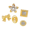 Exaggerated Bow Flower Ring Set Alloy Electroplating Inlaid Pearl Women's Hand Jewelry