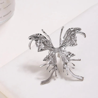 Exaggerated Butterfly Metal Wholesale Open Rings