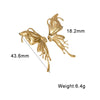 Exaggerated Butterfly Stud Earrings For Women Stainless Steel Sweet Elegant Animal Design Colorfast Plated Jewelry