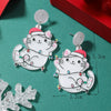 Exaggerated Christmas Earrings Acrylic Geometric Animal Style Jewelry For Women
