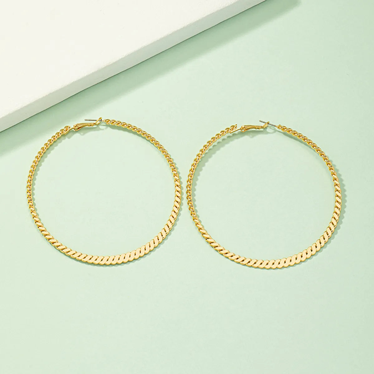 Exaggerated Circle Alloy Plating Women's Hoop Earrings 1 Pair