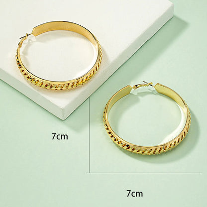 Exaggerated Circle Alloy Plating Women's Hoop Earrings 1 Pair