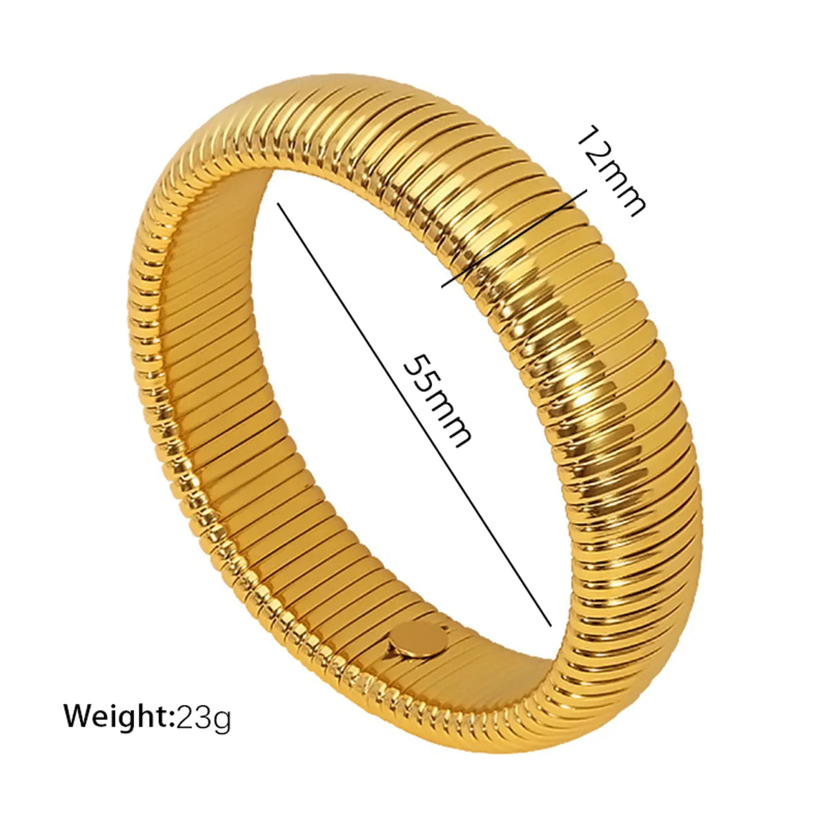 Exaggerated Classic Style Circle 304 Stainless Steel 18K Gold Plated Wide Bracelet Bangle In Bulk