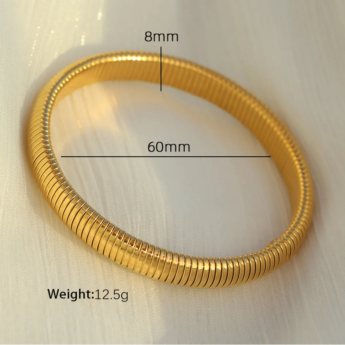 Exaggerated Classic Style Circle 304 Stainless Steel 18K Gold Plated Wide Bracelet Bangle In Bulk