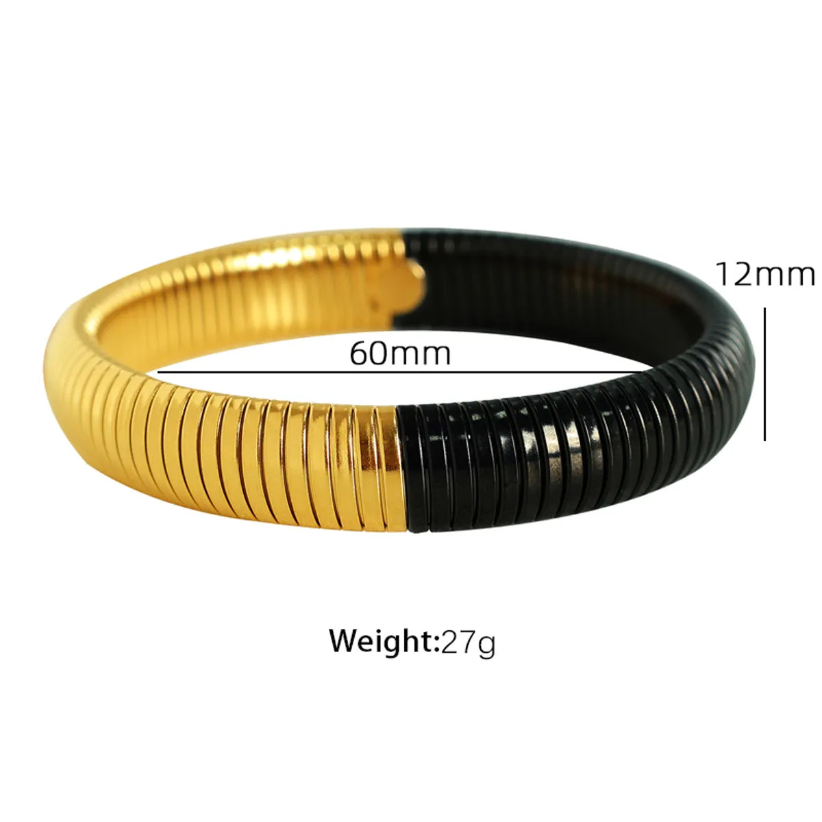 Exaggerated Classic Style Circle 304 Stainless Steel 18K Gold Plated Wide Bracelet Bangle In Bulk