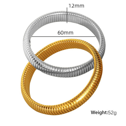 Exaggerated Classic Style Circle 304 Stainless Steel 18K Gold Plated Wide Bracelet Bangle In Bulk