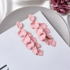 Exaggerated Creative Acrylic Rose Petal Earrings Alloy Electroplated