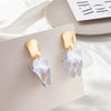 Exaggerated Creative Acrylic Rose Petal Earrings Alloy Electroplated